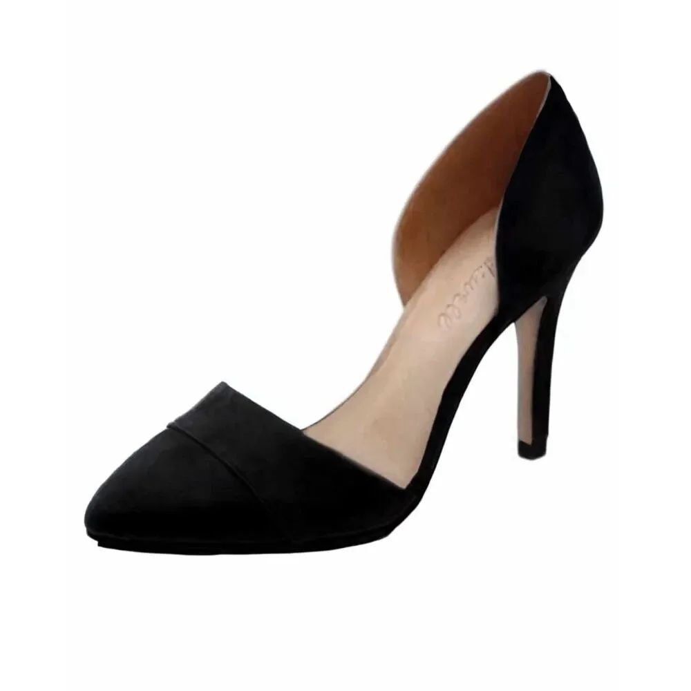 MADEWELL The Suede D'orsay Heel In Black Size 5